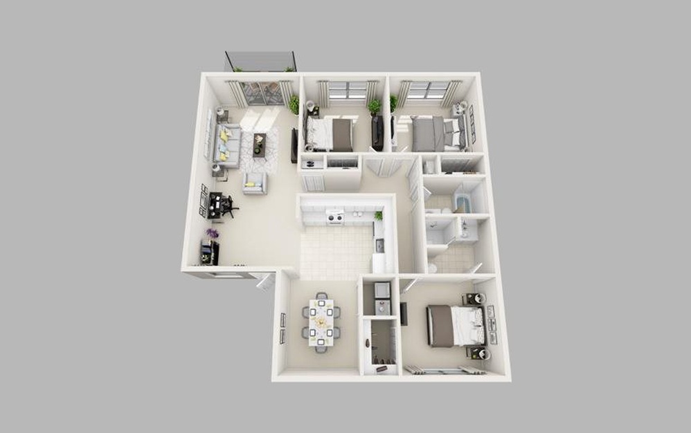 The Lyons - Renovated - 3 bedroom floorplan layout with 2 baths and 1244 square feet. The Lyons - Renovated - 3 bedroom floorplan layout with 2 baths and 1244 square feet.